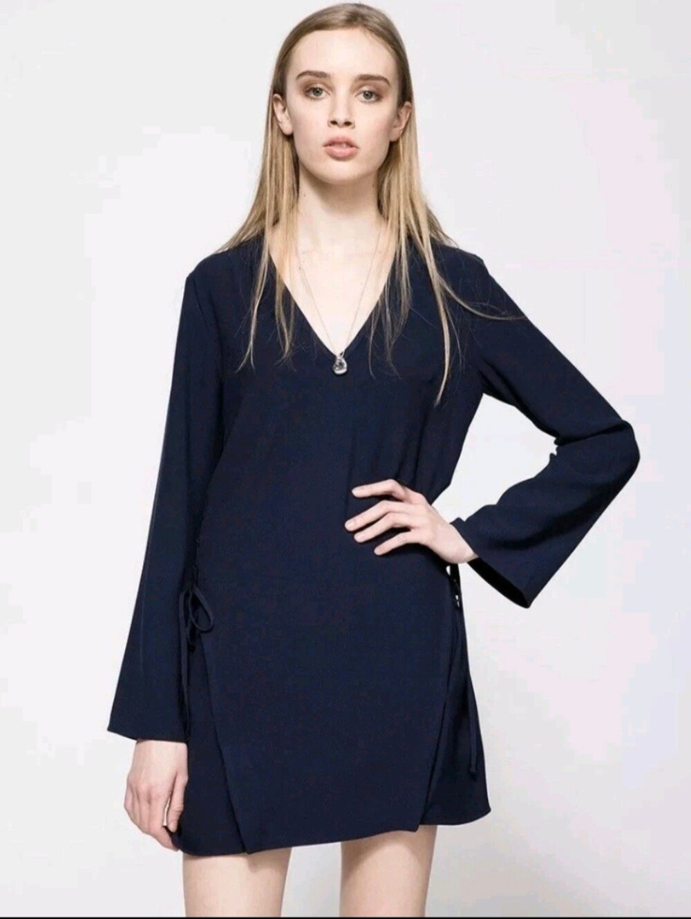 Finder Keepers Navy Long Sleeve Mini Dress